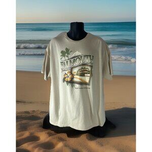 Mens Size 2XL T-shirt Royal Caribbean Falmouth Jamaica Tan beige short sleeve